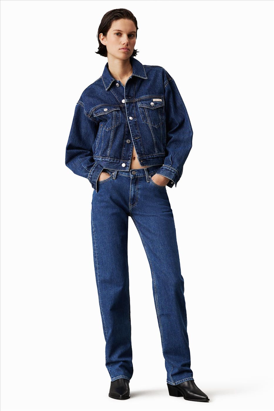 Calvin Klein Jeans - Donkerblauwe Low Straight jeans