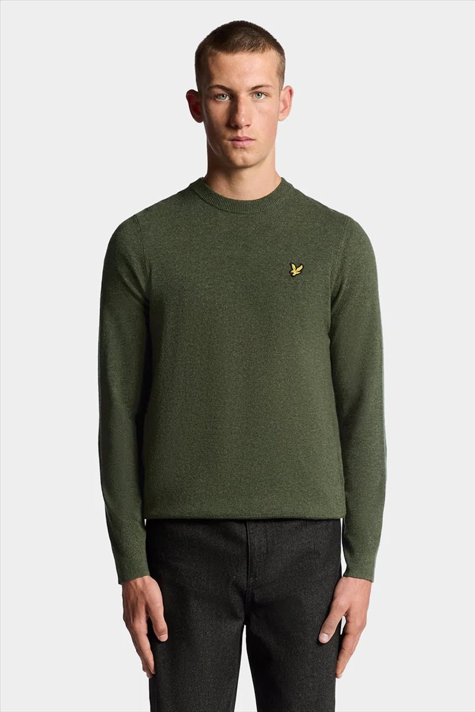 Lyle & Scott - Donkergroene Crew Neck trui