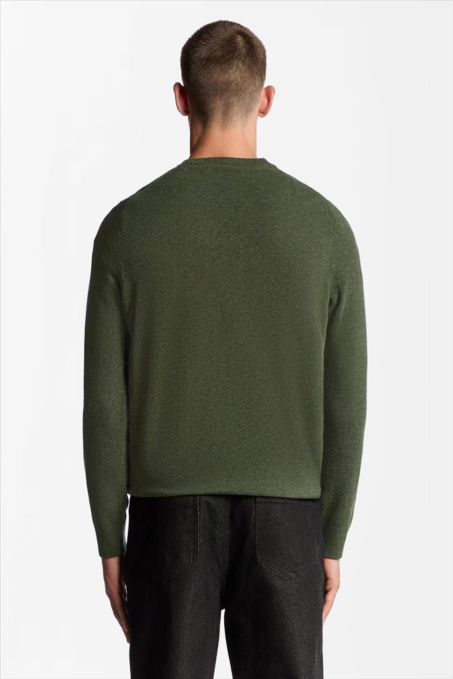 Lyle & Scott - Donkergroene Crew Neck trui