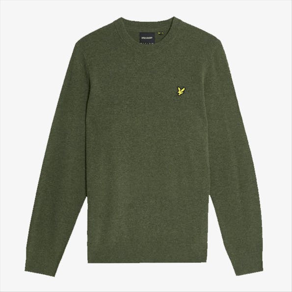 Lyle & Scott - Donkergroene Crew Neck trui