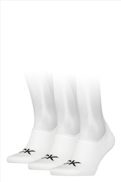 Calvin Klein - Witte 3-pack High Footie sokken, maat: 40-46
