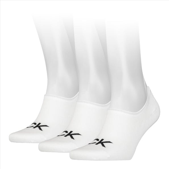 Calvin Klein - Witte 3-pack High Footie sokken, maat: 40-46