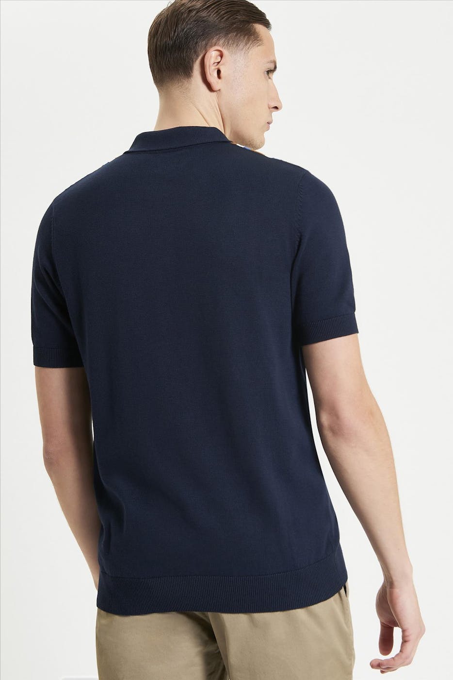 Ben Sherman - Donkerblauwe Vertical Stripe Knitted polo