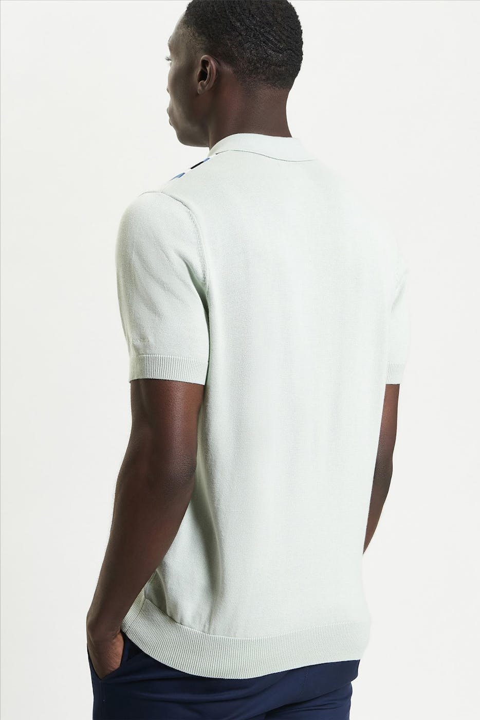 Ben Sherman - Mintgroene Vertical Stripe Knitted polo