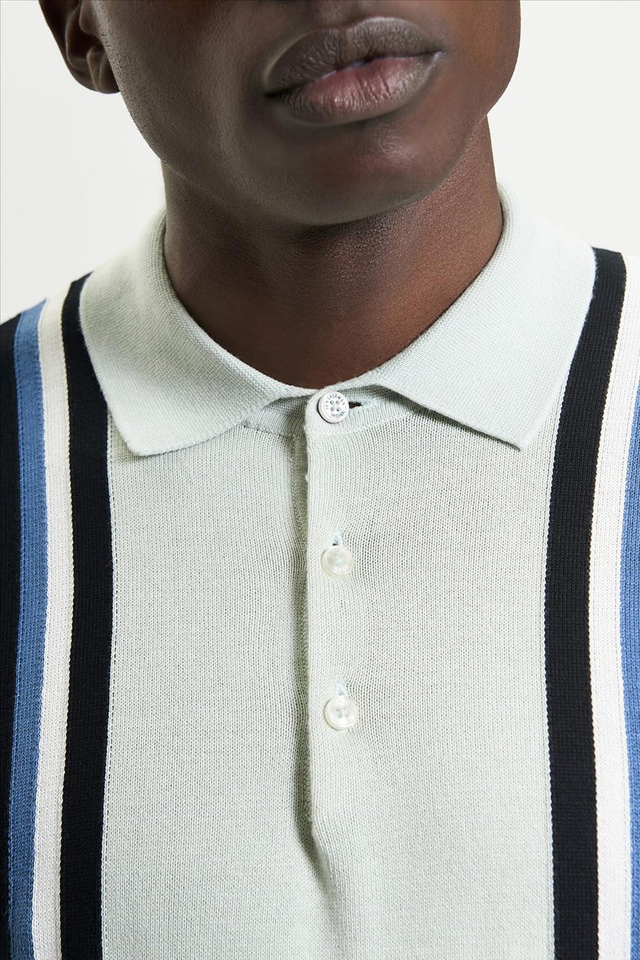 Ben Sherman - Mintgroene Vertical Stripe Knitted polo