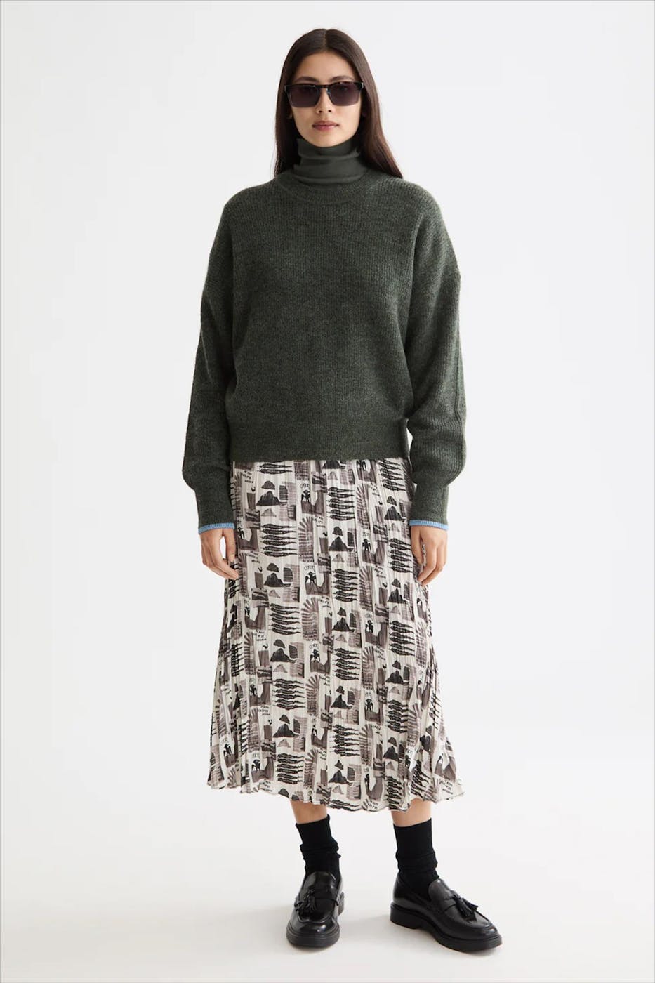 Scotch & Soda - Donkergroene Fuzzy trui