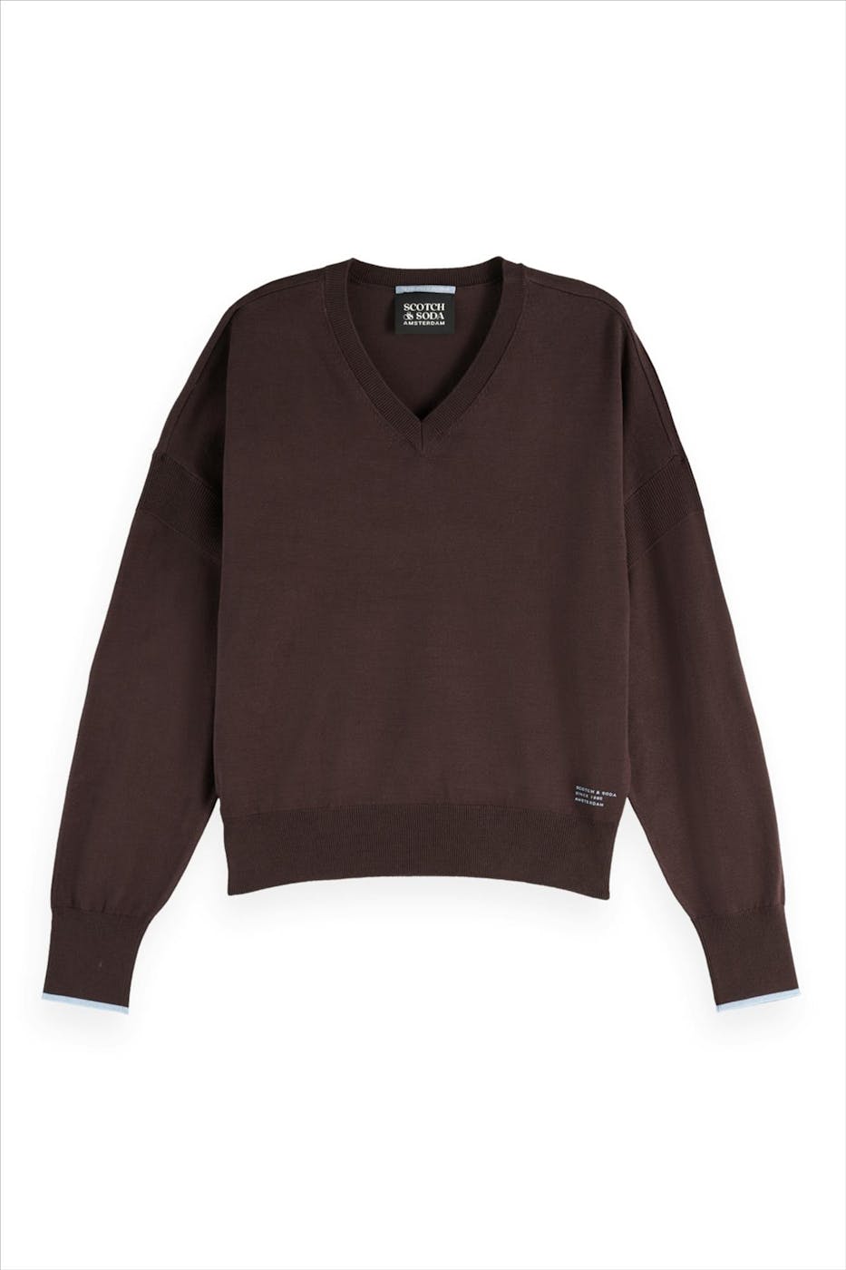 Scotch & Soda - Donkerbordeau V-hals trui