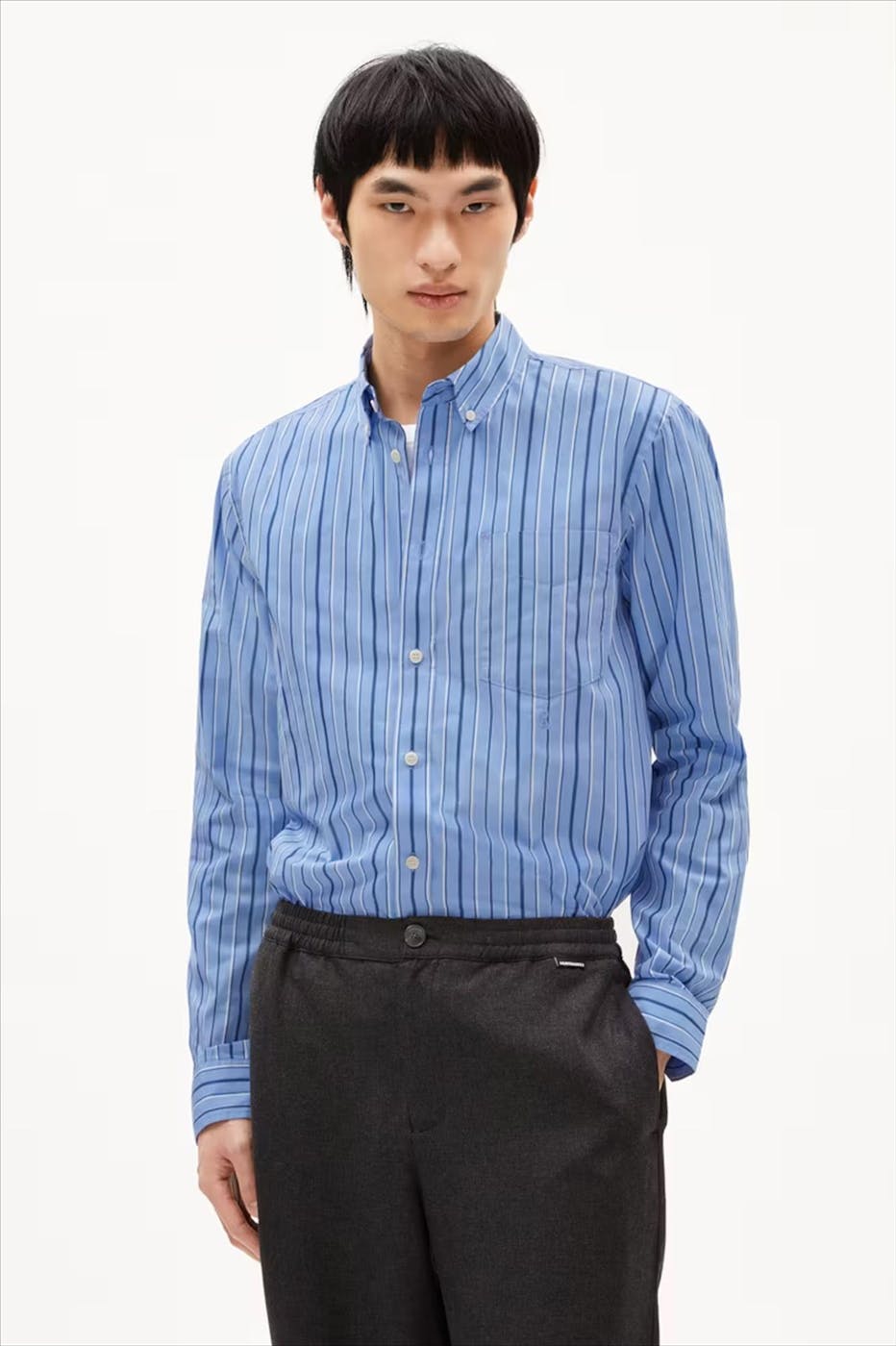 Armed Angels - Blauw Gavraa Stripes hemd