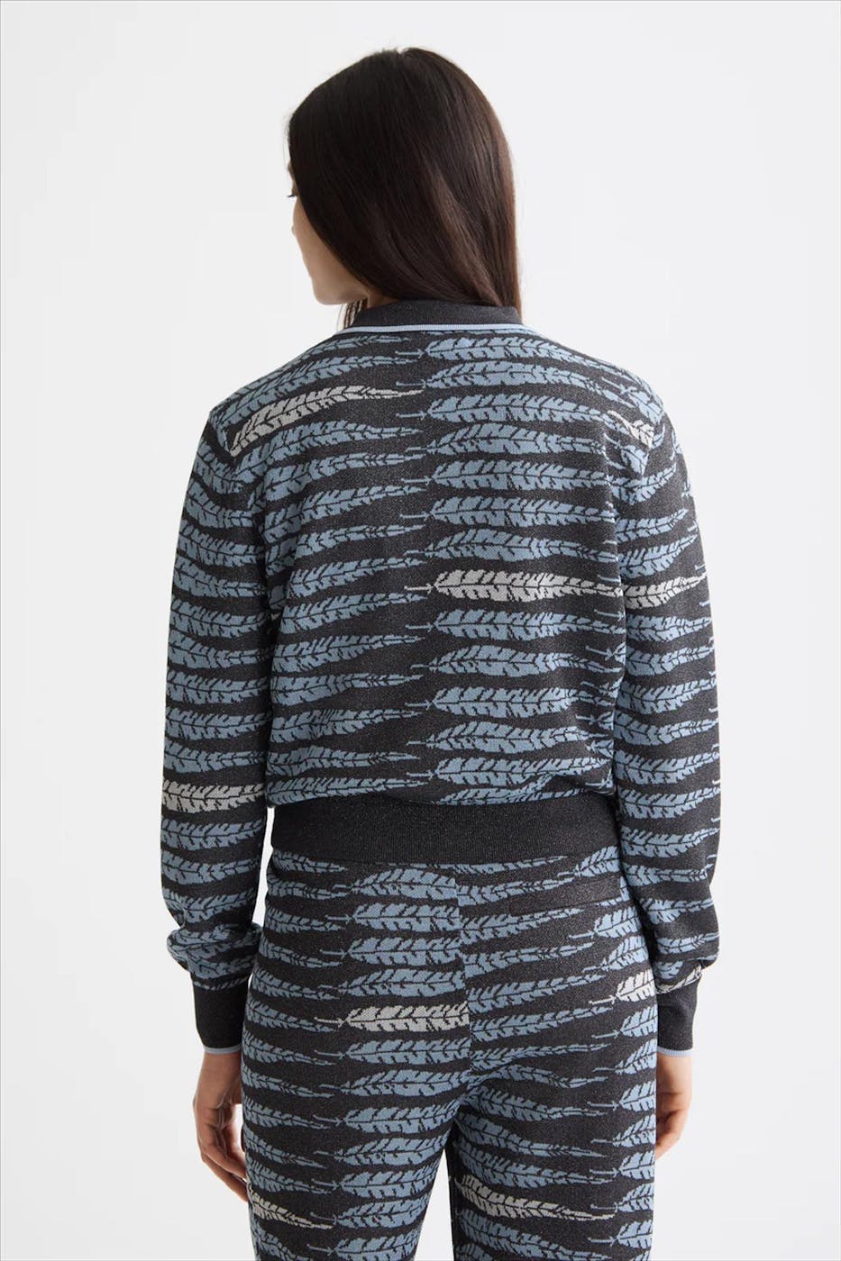 Scotch & Soda - Glittergrijze polotrui met babyblauwe tinten
