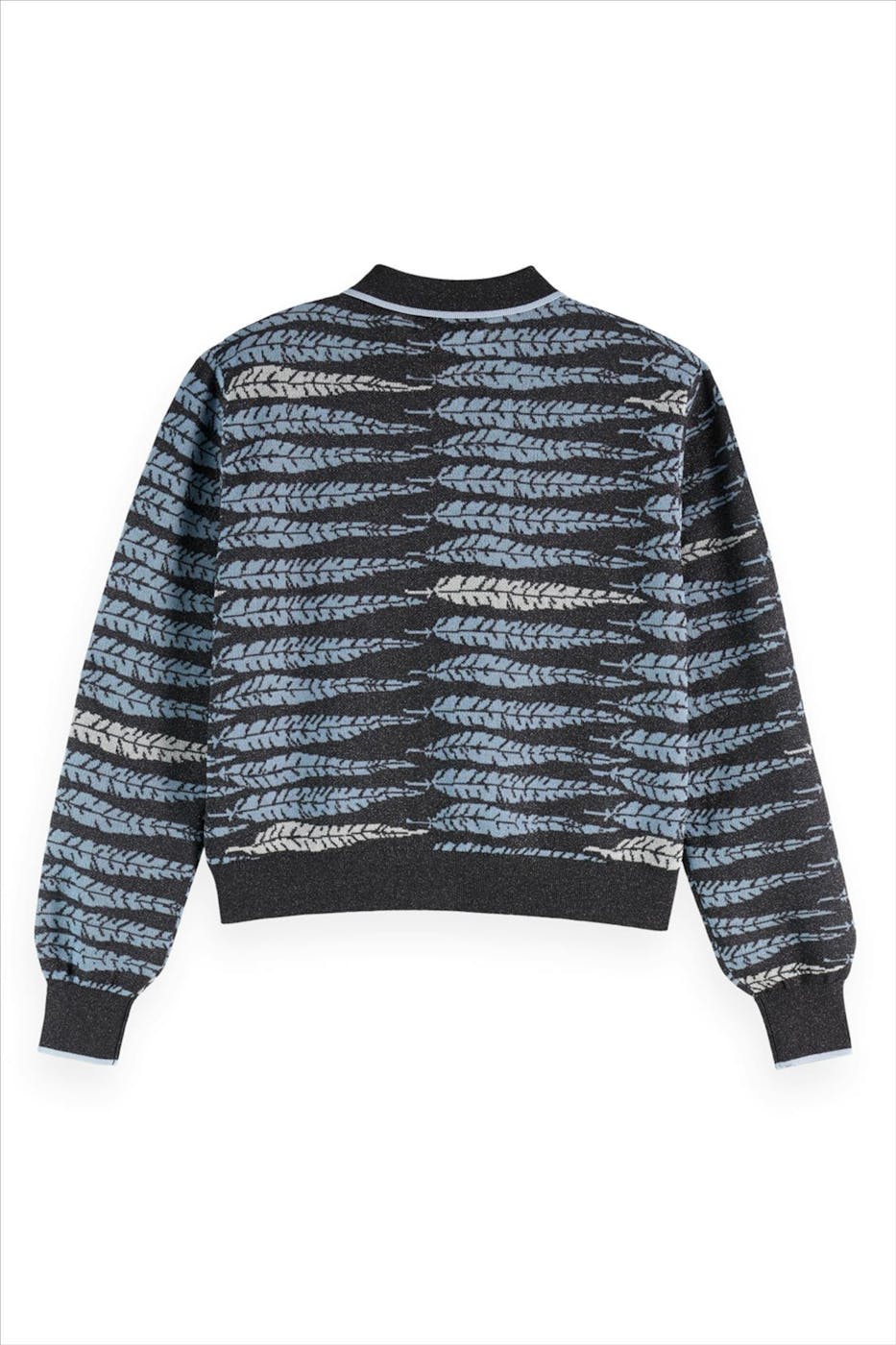 Scotch & Soda - Glittergrijze polotrui met babyblauwe tinten