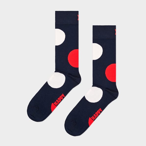 Happy Socks - Donkerblauwe Jumbo Dot sokken, maat: 36-40