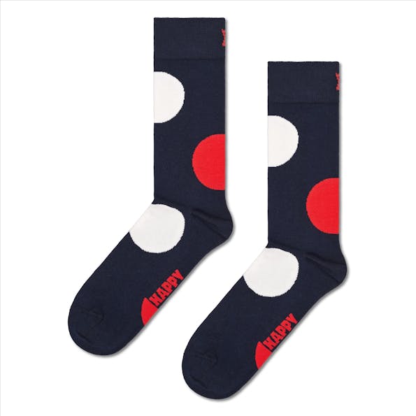Happy Socks - Donkerblauwe Jumbo Dot sokken, maat: 36-40