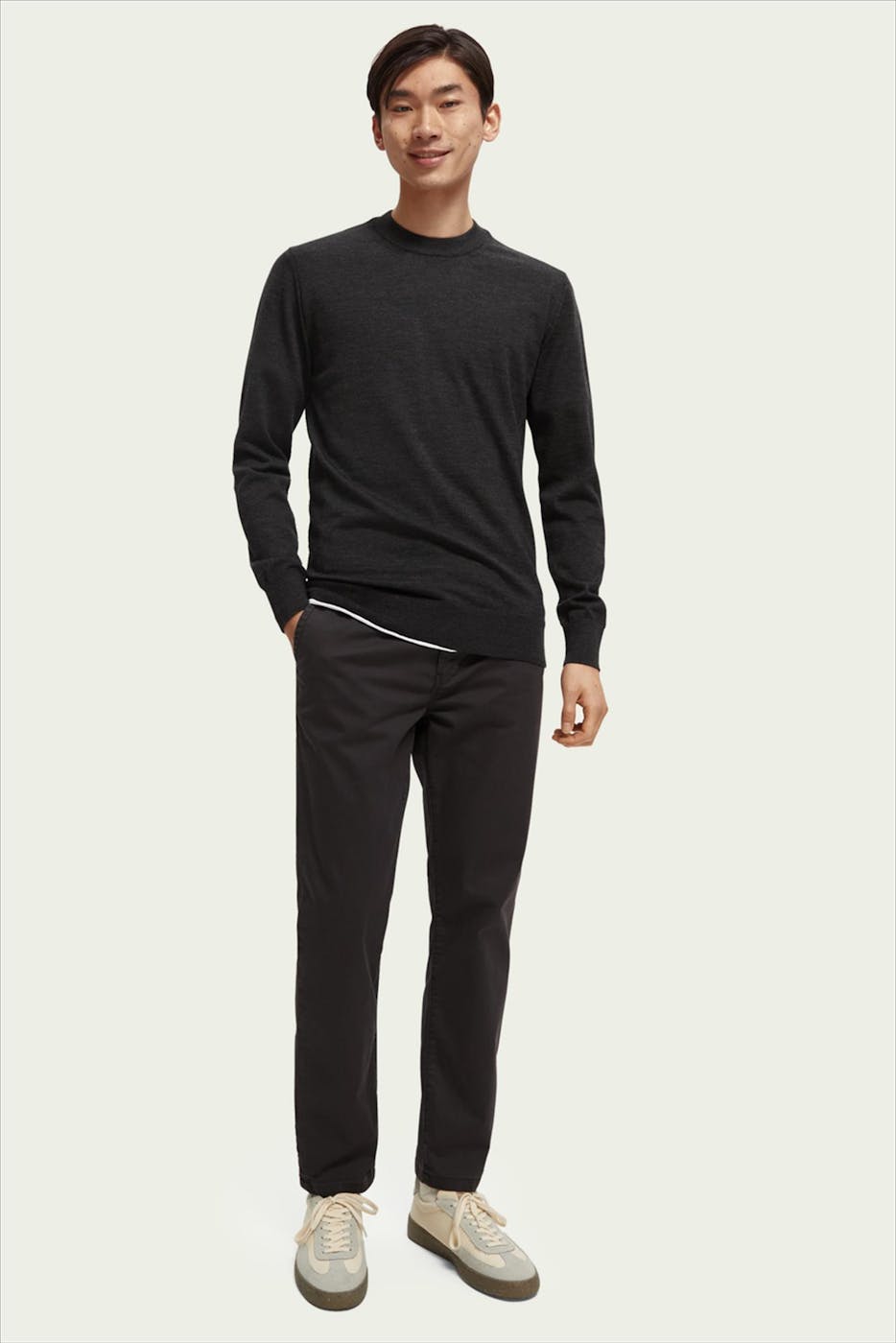 Scotch & Soda - Donkergrijze Stuart slim chino