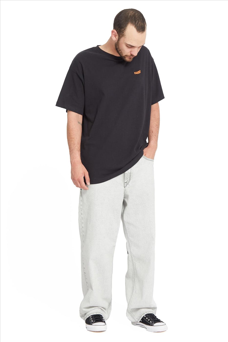 Volcom - Lichtgrijze Billow Baggy jeans