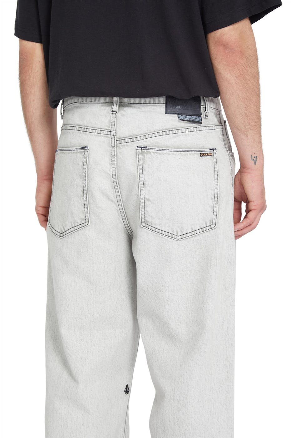 Volcom - Lichtgrijze Billow Baggy jeans