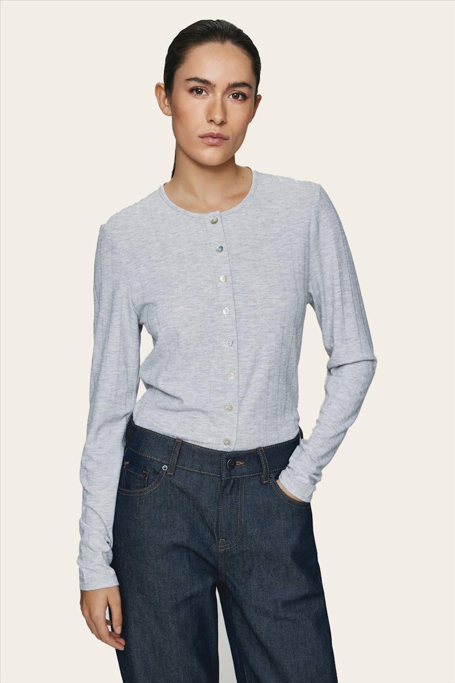 MSCH COPENHAGEN - Lichtgrijze Juna longsleeve