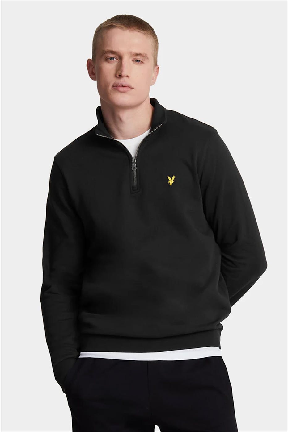 Lyle & Scott - Zwarte Quarter Zip sweater