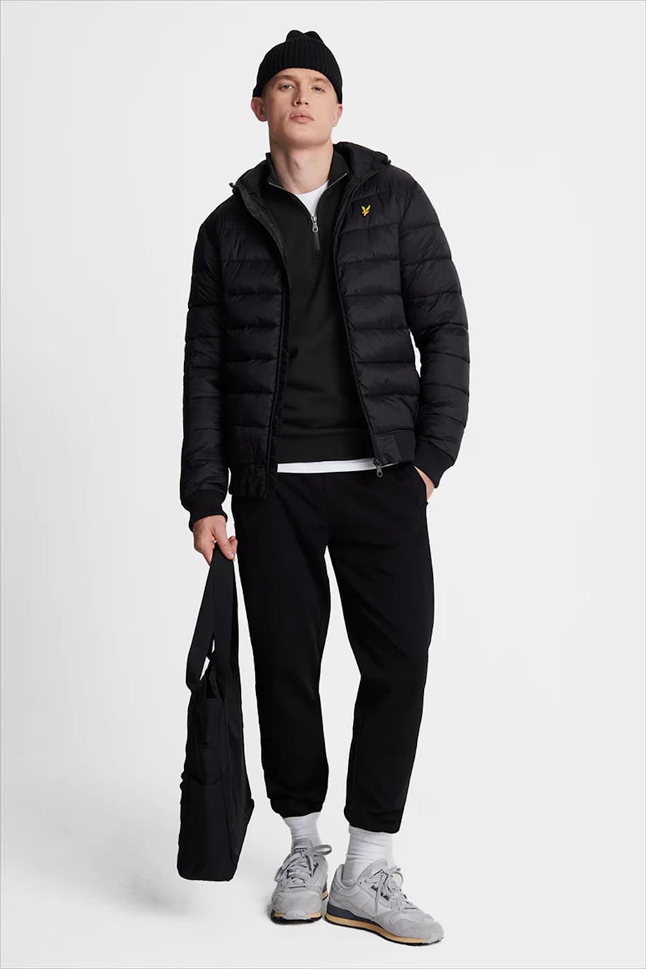 Lyle & Scott - Zwarte Quarter Zip sweater