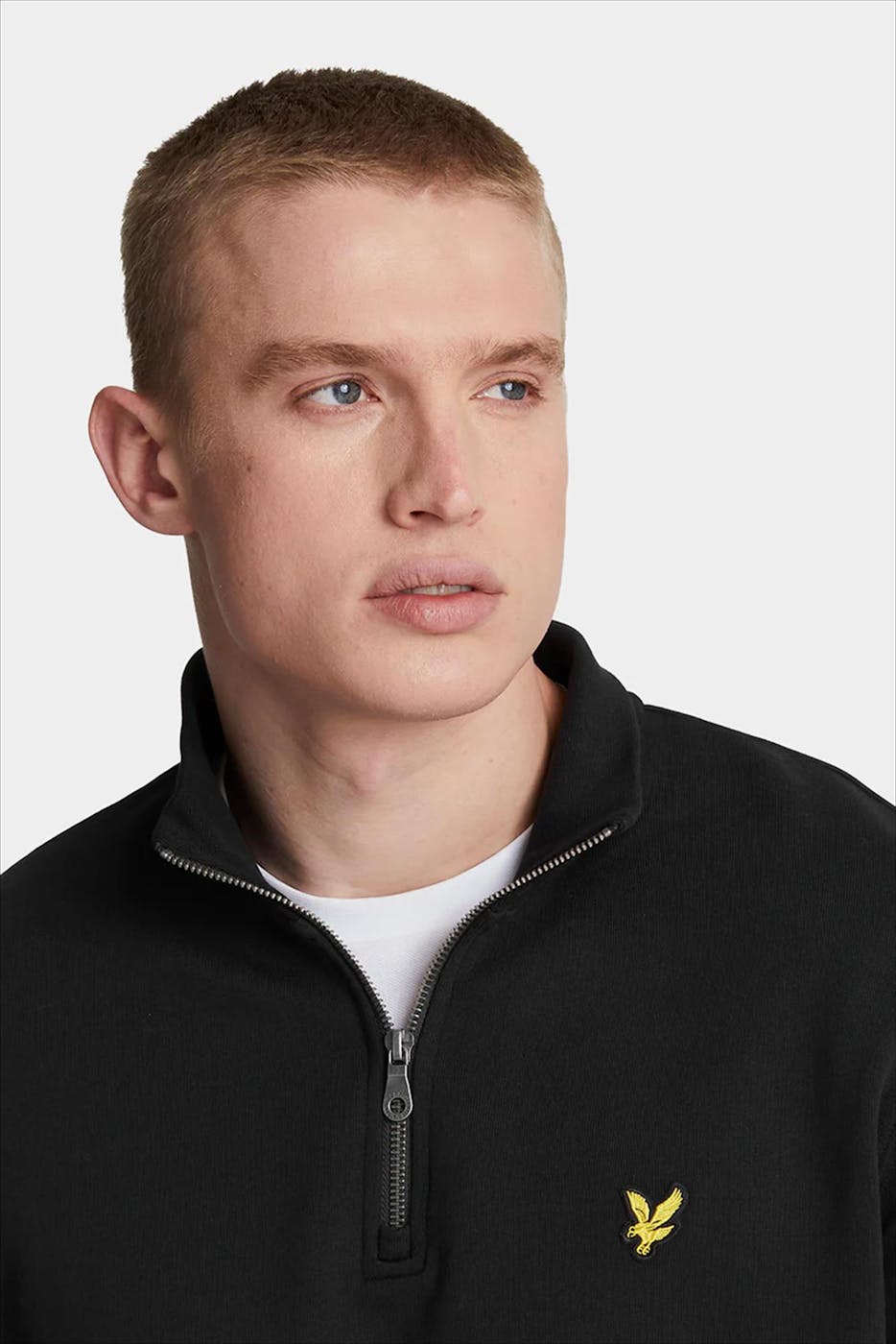 Lyle & Scott - Zwarte Quarter Zip sweater
