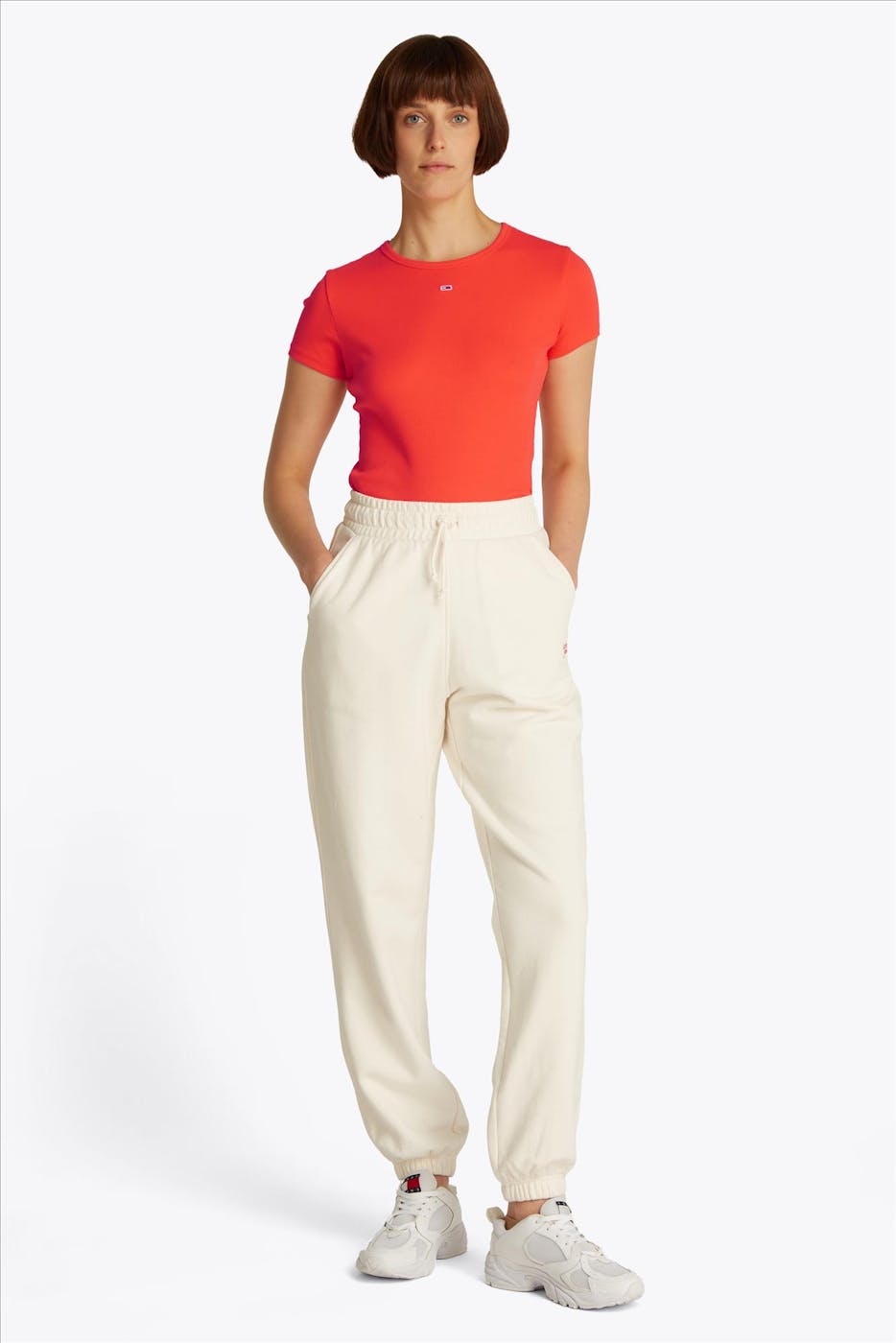 Tommy Jeans - Rode Essential Rib T-shirt