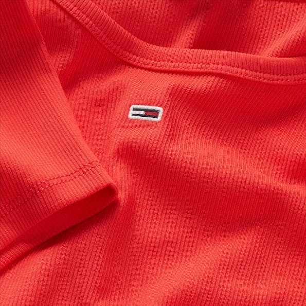 Tommy Jeans - Rode Essential Rib T-shirt