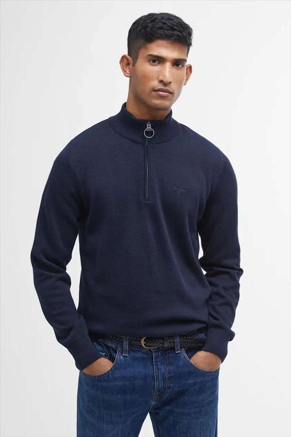 Barbour - Donkerblauwe Half Zip trui
