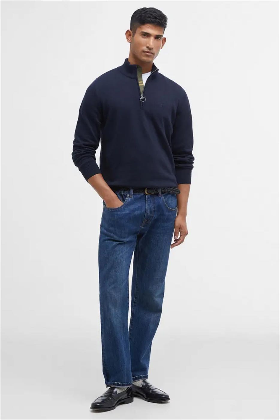 Barbour - Donkerblauwe Half Zip trui