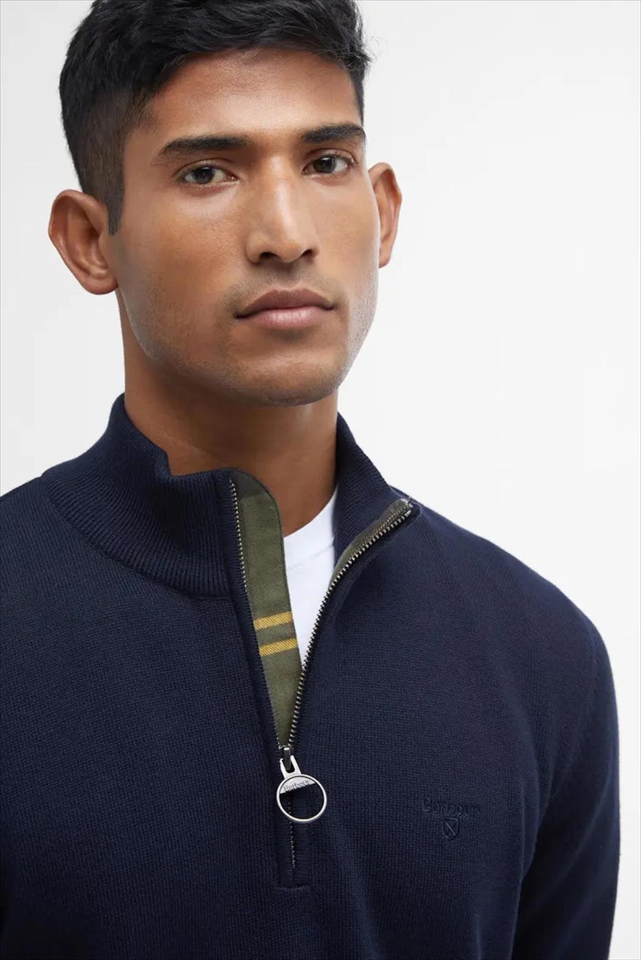 Barbour - Donkerblauwe Half Zip trui