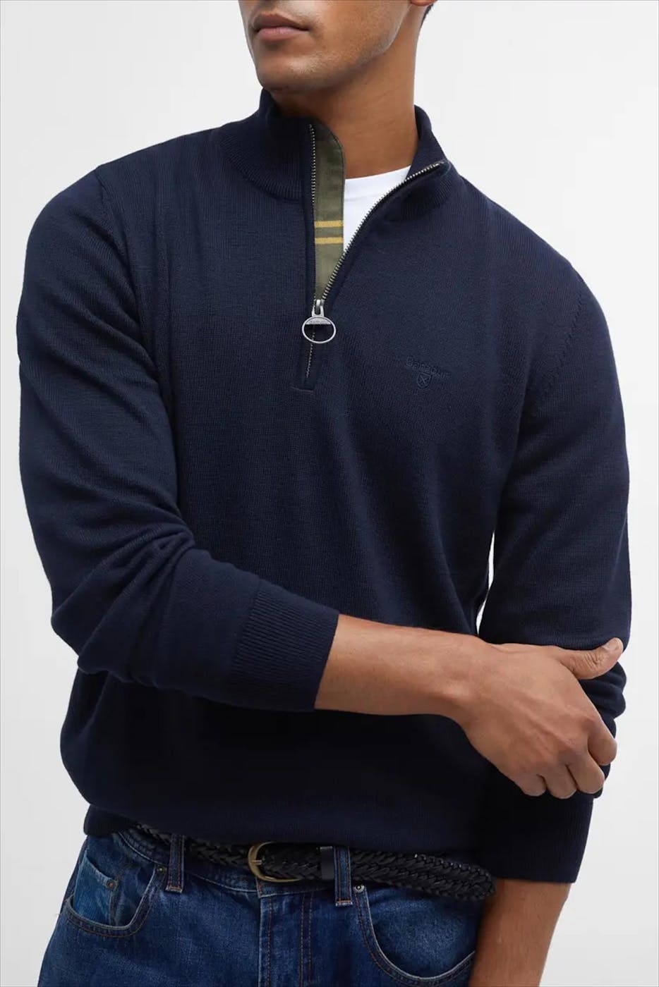 Barbour - Donkerblauwe Half Zip trui
