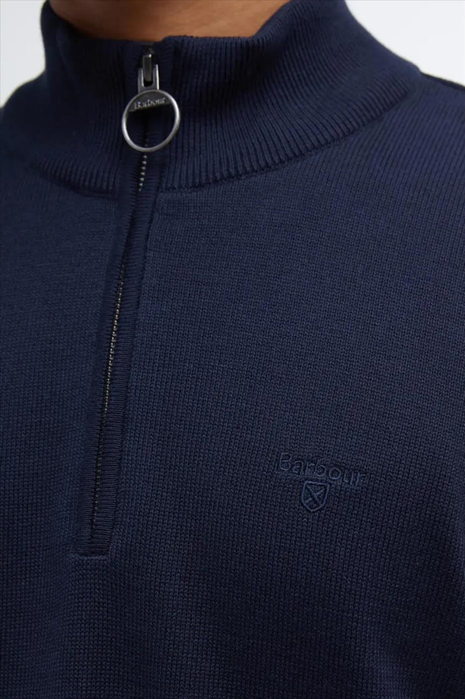 Barbour - Donkerblauwe Half Zip trui