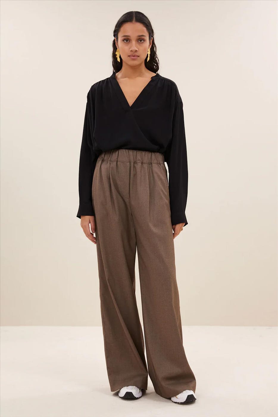 BY BAR - Beige Benji Melange broek