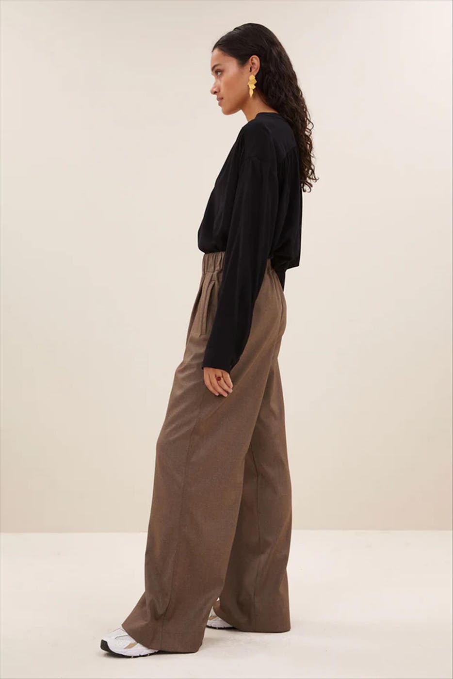 BY BAR - Beige Benji Melange broek
