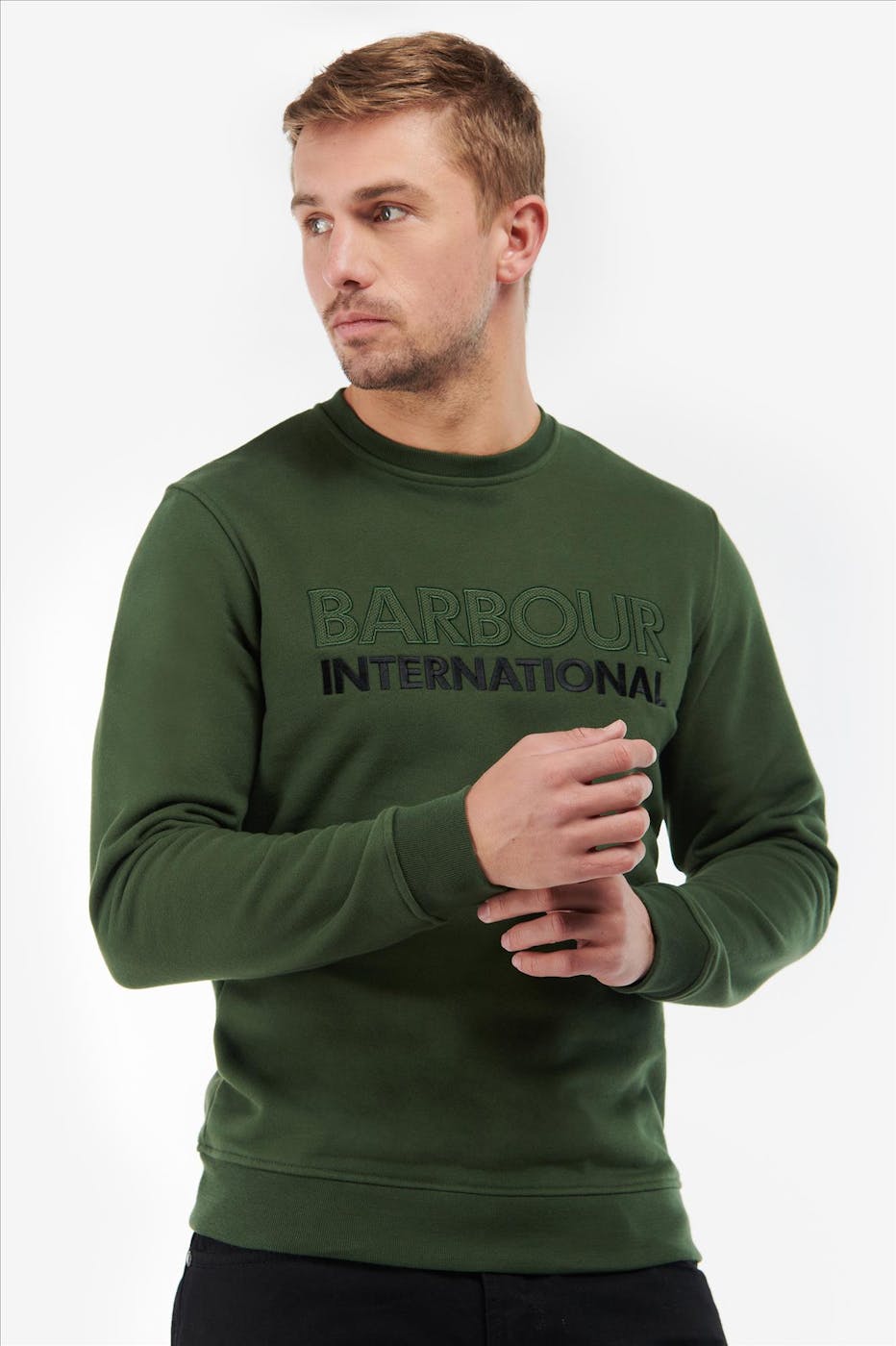 Barbour - Groene Carbon Crew sweater