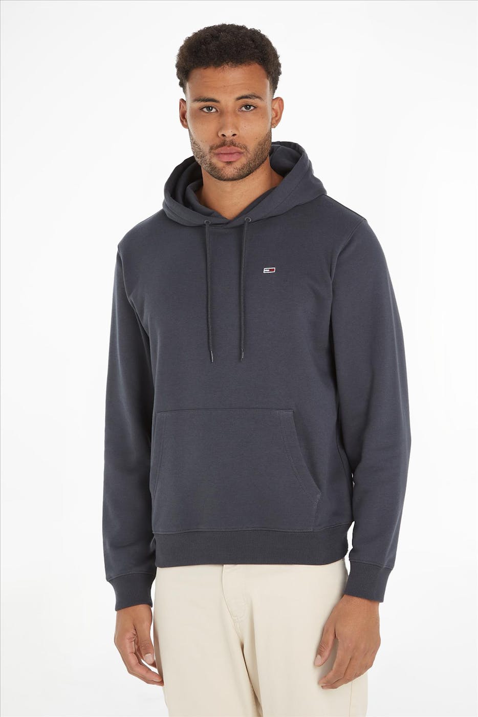 Tommy Jeans - Donkergrijze Flag hoodie