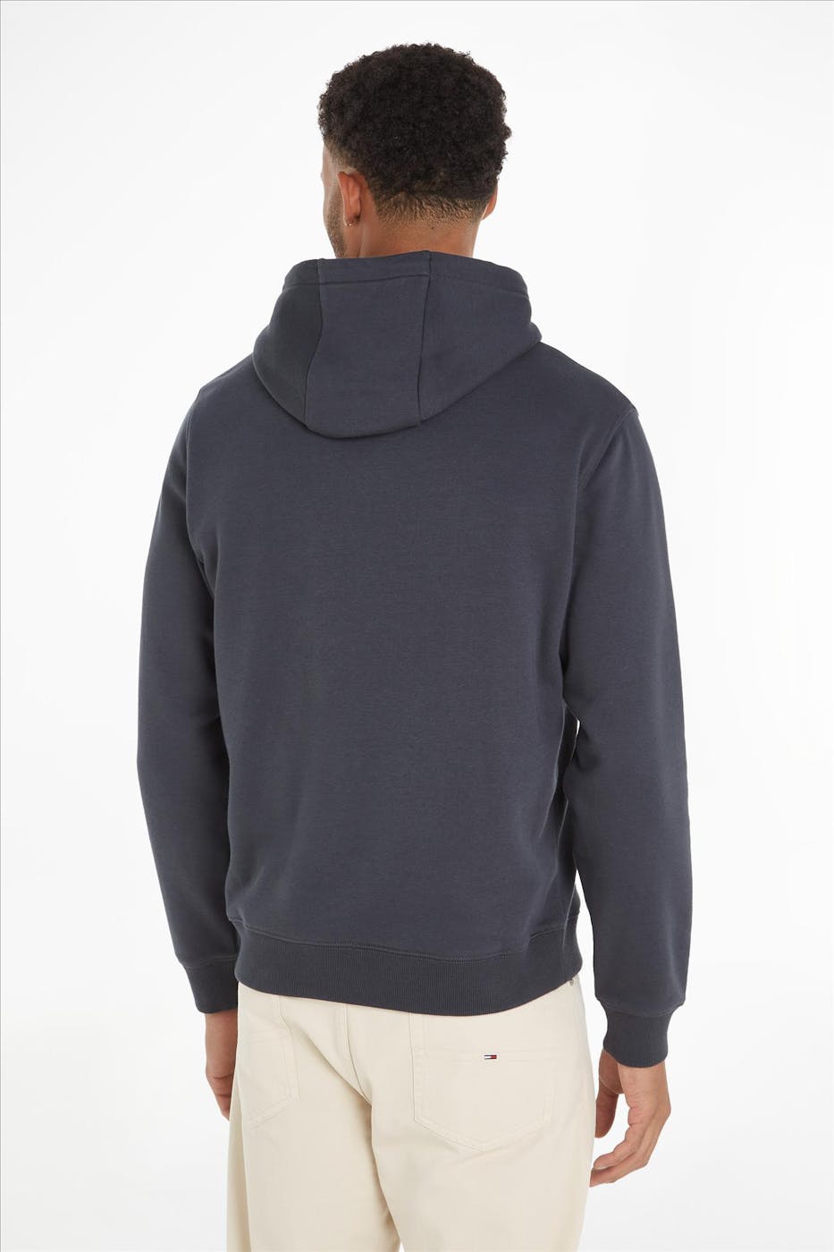 Tommy Jeans - Donkergrijze Flag hoodie