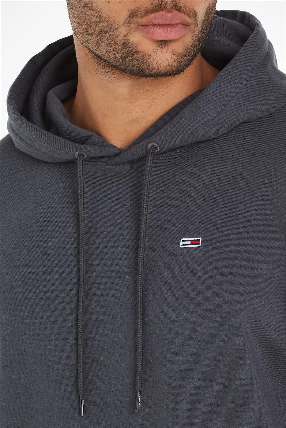 Tommy Jeans - Donkergrijze Flag hoodie