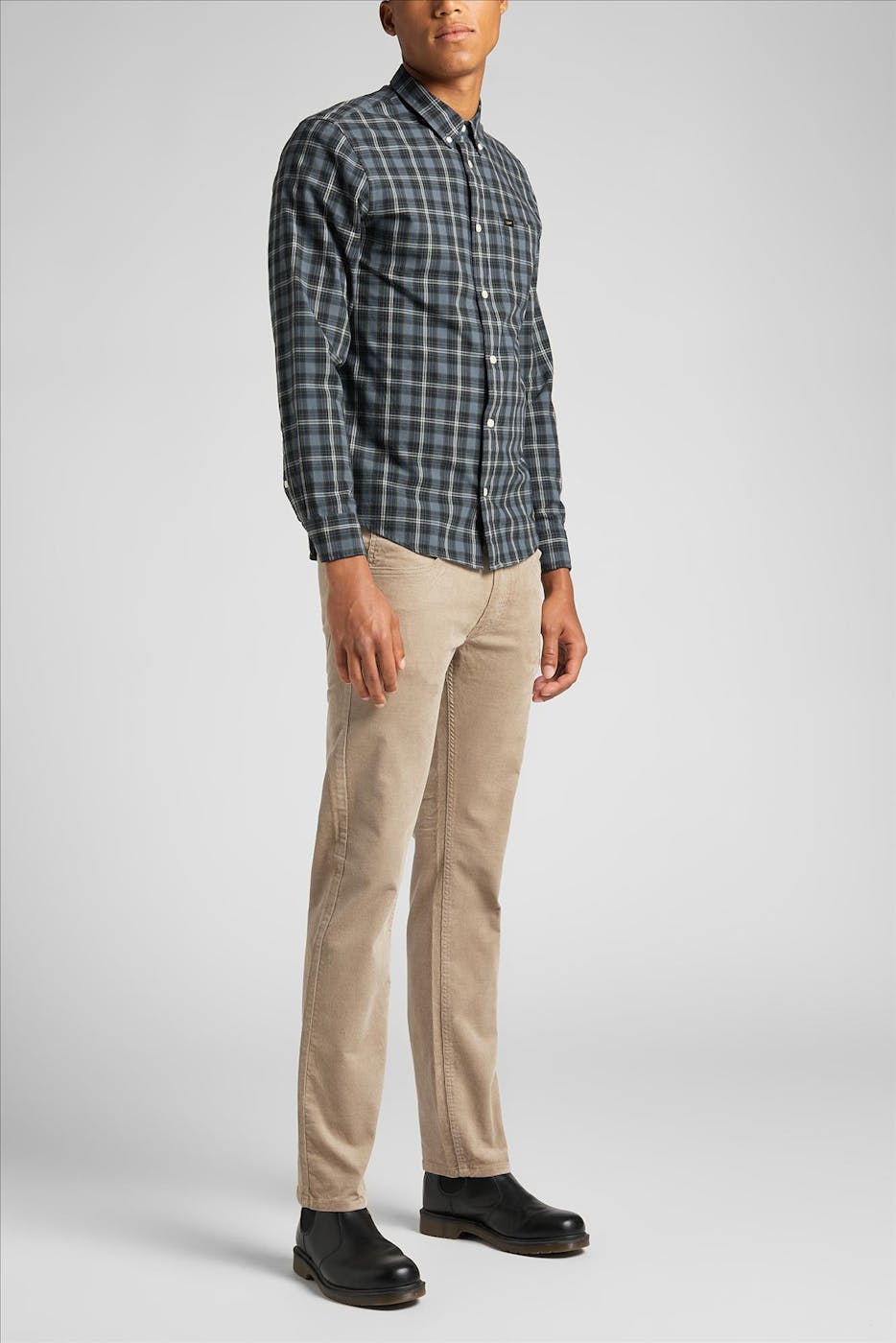 Lee - Beige ribfluwelen Daren slim fit 5-pocket