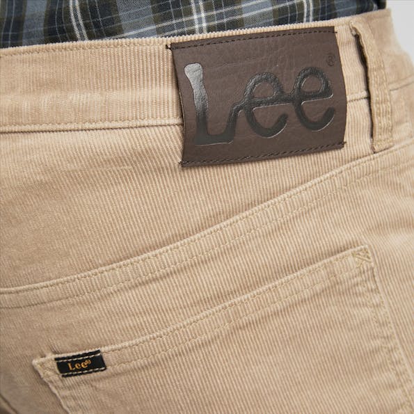 Lee - Beige ribfluwelen Daren slim fit 5-pocket