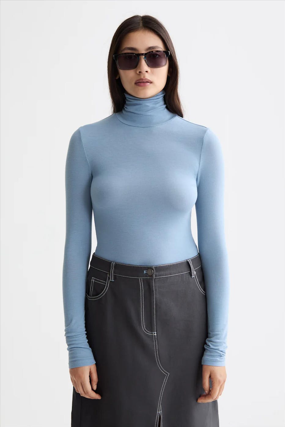 Scotch & Soda - Lichtblauwe Roll Up longsleeve