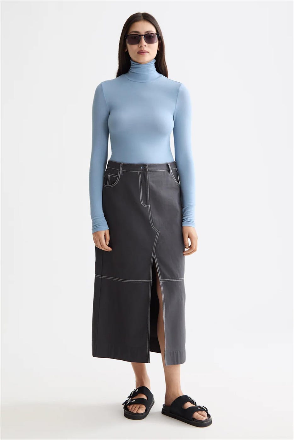Scotch & Soda - Lichtblauwe Roll Up longsleeve