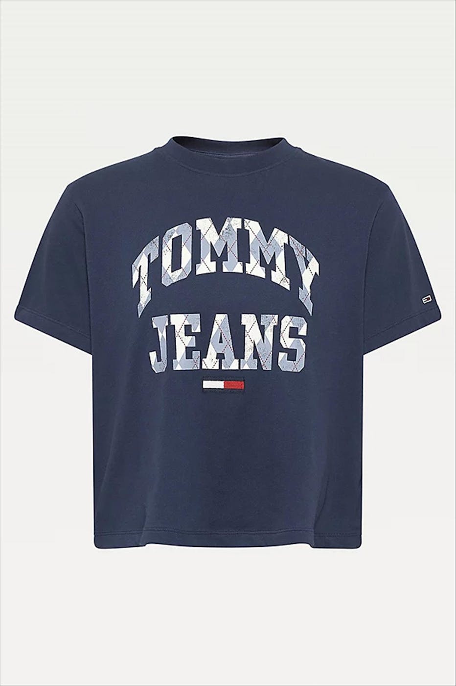 Tommy Jeans - Donkerblauwe TJW Classic College Argyle T-shirt
