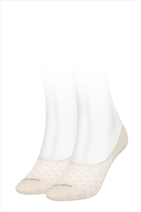 Calvin Klein - Ecru Footie 2-pack sokken, one size
