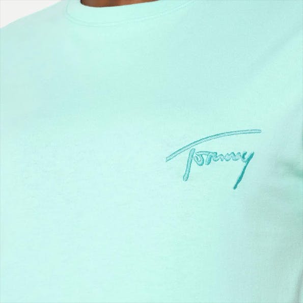 Tommy Jeans - Muntgroene TJW Relaxed Tommy Signature T-shirt
