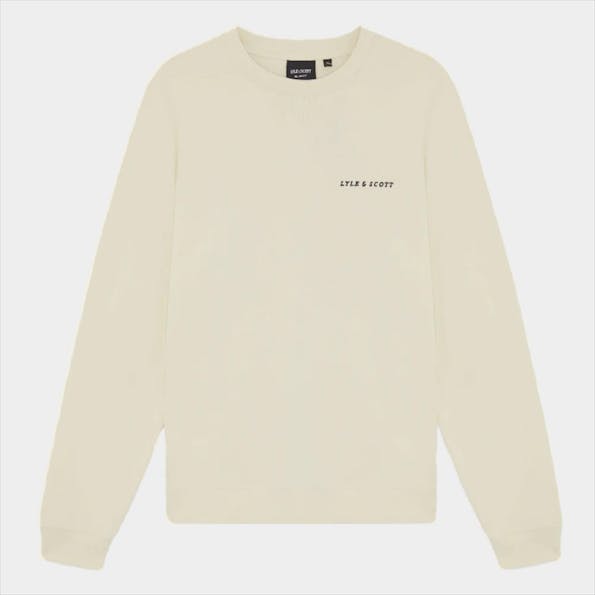 Lyle & Scott - Ecru Script Brushback sweater