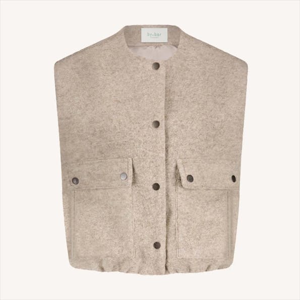 BY BAR - Beige Maggie Sleeveless vestje