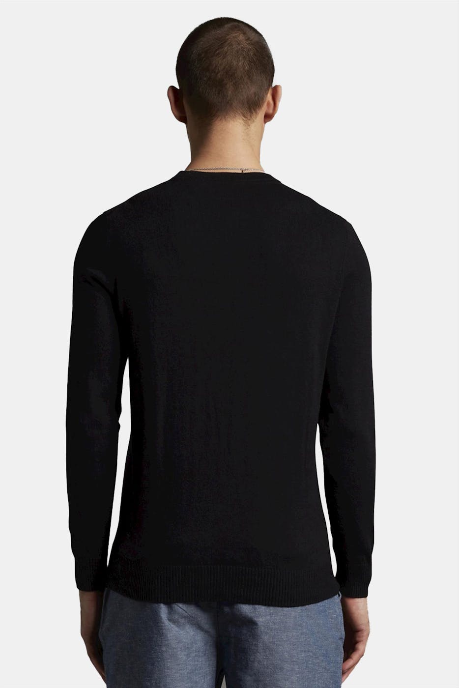 Lyle & Scott - Zwarte 'Crew Jumper' trui