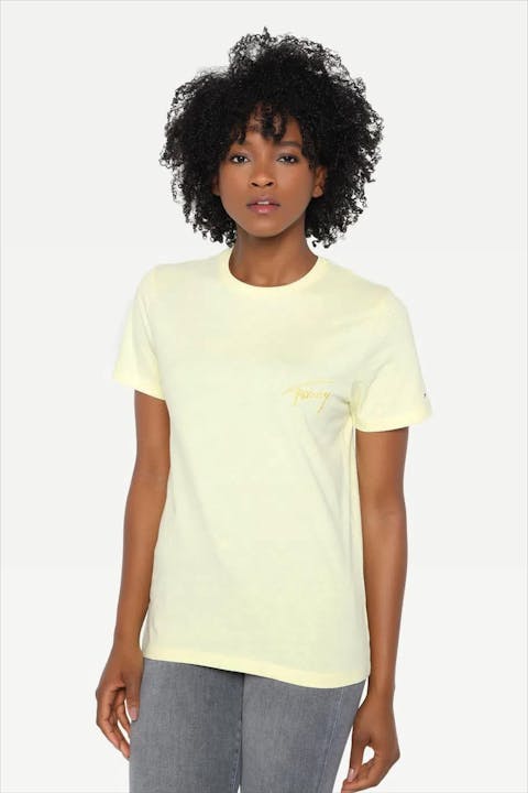 Tommy Jeans - Lichtgele TJW Relaxed Tommy Signature T-shirt