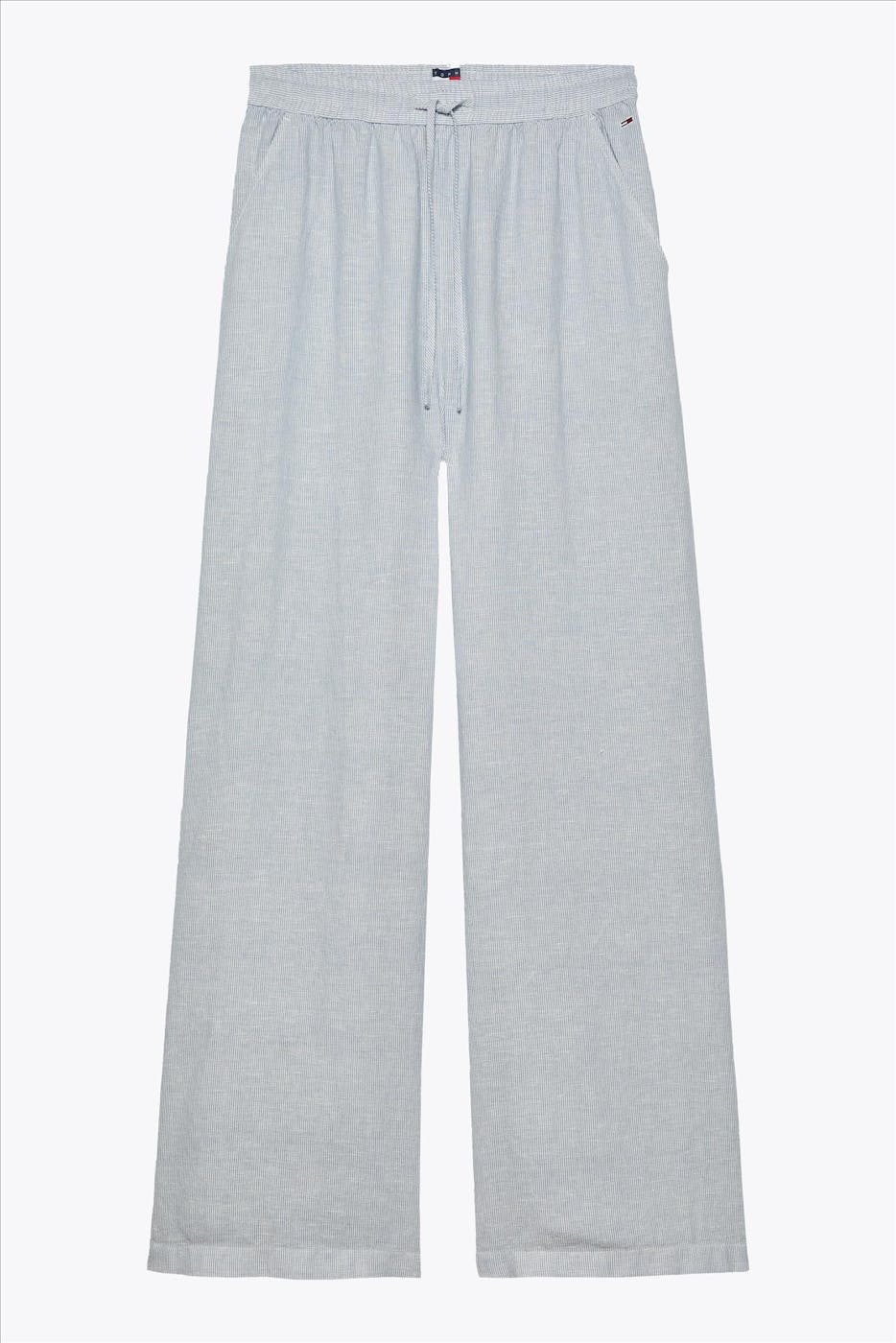 Tommy Jeans - Blauw-Witte Linen broek