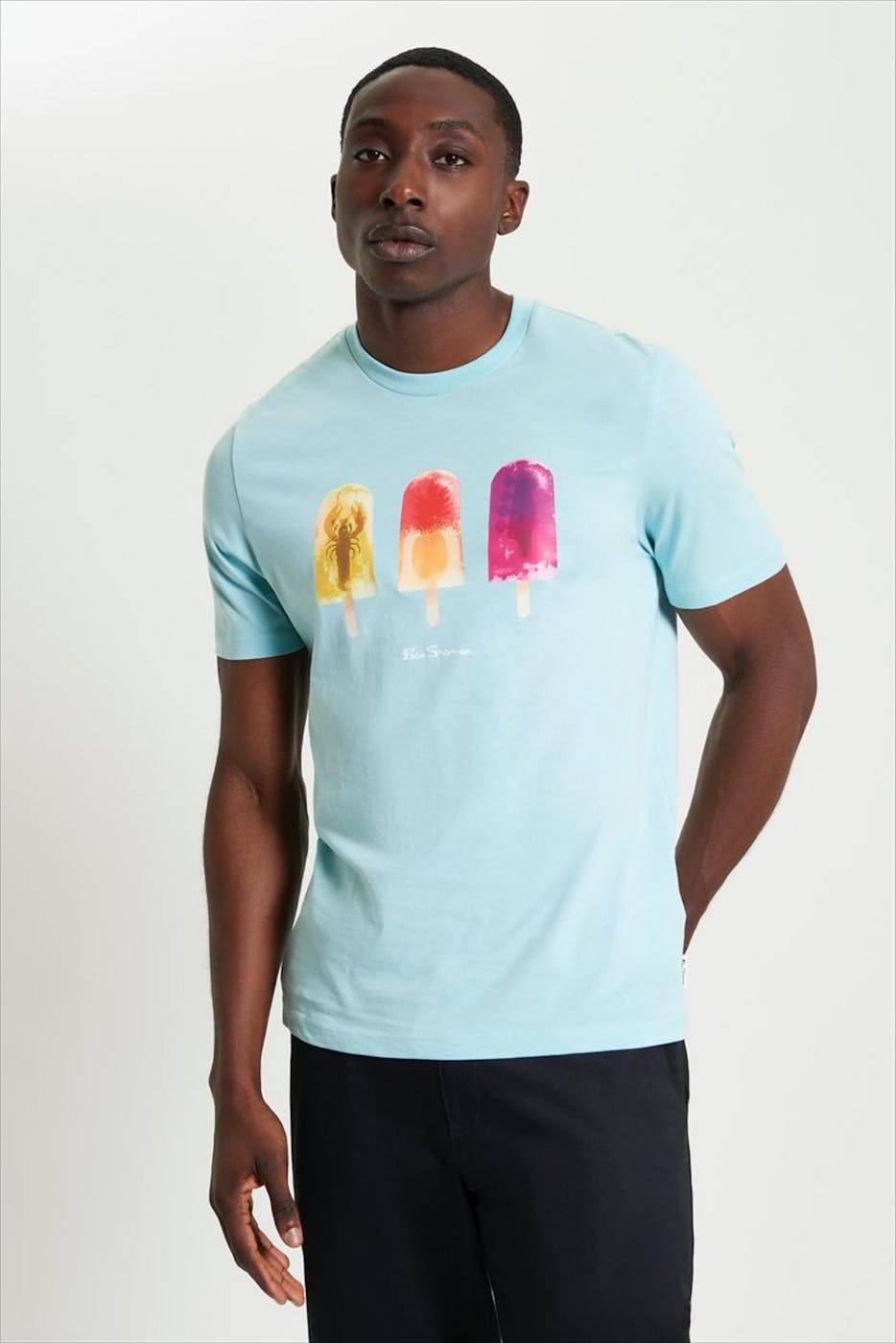 Ben Sherman - Lichtblauwe Lolly Art T-shirt