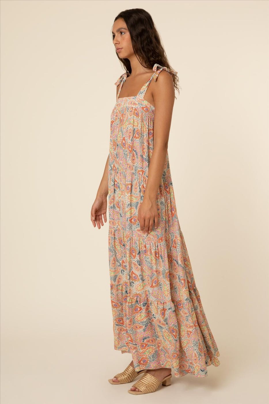FRNCH - Beige-multicolour Rawen jurk